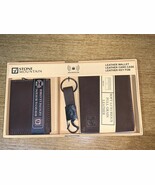 3 Pc Gift Set STONE MOUNTAIN Mens Leather Wallet/Key Fob/Business Card $... - $360.97 MXN