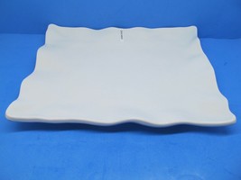 Q Squared White Ruffled Rectangular Melamine Platter 15&quot; - £39.02 GBP