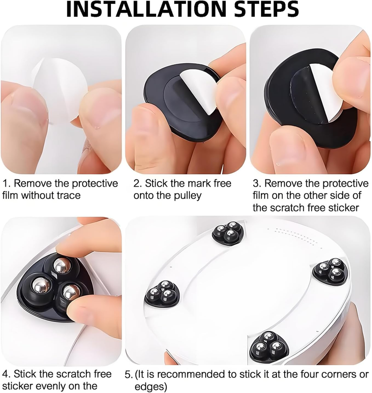 Appliance Slider, 8 Pack Self Adhesive Mini Caster Wheels, Appliance Rollers, 36 Item image 7