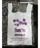 Purple Flower Thank You Plastic Shopping Bags - 400 pcs/case - $46.43 CAD