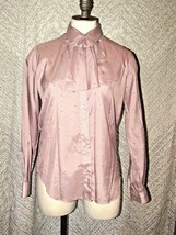Vintage Peter Ashley Women&#39;s Party Blouse Size 8 Button On Ruffled Colla... - £17.02 GBP