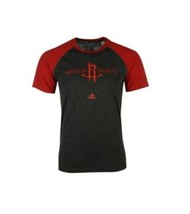 Adidas Men s Houston Rockets Logo Raglan Short Sleeve T-Shirt, Red/Grey,... - $18.80