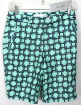 LADY HAGEN Women&#39;s  Monarch Geo Print Green Lucite Bermuda Golf Shorts NWT - £13.95 GBP