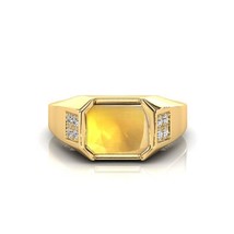 4.50 Carat PUKHRAJ RING Gold Plated Adjustable Ring Gemstone for Men and... - $862.47 MXN