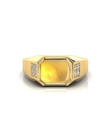 4.50 Carat PUKHRAJ RING Gold Plated Adjustable Ring Gemstone for Men and... - £36.34 GBP