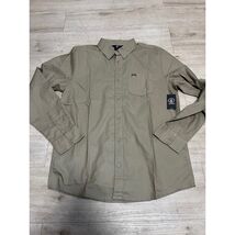 Volcom Mens Button Down Shirt Long Sleeve NWT Sz L Tan Beige Punk Rancid... - $23.99