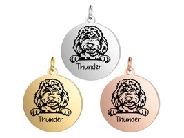 Golden Poodle- Silver Gold and Rose Gold Engraved Charms For Earring Bracelets N - £4.45 GBP+