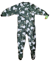 Boys Polar Bear FOOTED PAJAMAS Full Zip Down Leg Polyester Cute SMALL NE... - £20.88 GBP