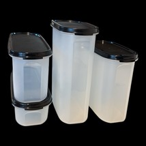 Tupperware 4 Modular Mates Set Oval Container Set Sizes 1 2 3 4  Black S... - $39.19
