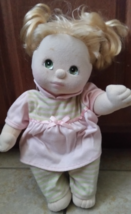 Vintage Mattel My Child Doll Blonde Hair Green Eyes Great Condition With Outfit  - £90.58 GBP