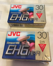 2 Jvc Ehg 30 Compact Vhs C Camcorder Tape Hi Fi 90 Min Ep Model Tc 30 Ehgdu New! - £15.01 GBP