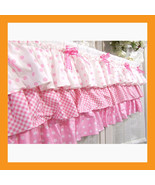 valances curtain pink ruffle cotton window treatment kitchen bedroom 39 ... - £26.05 GBP