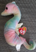 TY Beanie Baby Seahorse Neon 1999 With Tags - £15.93 GBP