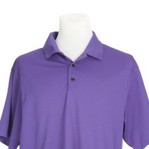 Nike Golf Fit Dry Short Sleeve Polo Shirt Solid Purple Polyester Mens Large - £14.84 GBP