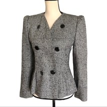 Vintage 70&#39;s Peabody House Tweed Double Breasted Peplum Blazer Jacket Size 5 - £59.35 GBP