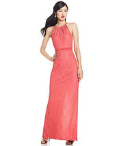 Adrianna Papell New Womens pink Illusion Floral Lace Halter Dress  10   $189 - £62.91 GBP