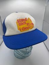 Vtg 1979 mesh back trucker hat "Stand back, I Chew" funny novelty hipste... - $12.99