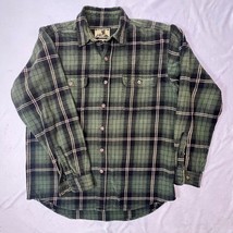 Vintage Field and Stream Green Flannel Work Shirt Tall Sz Large with Minor Flaws - $28.05