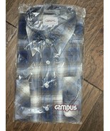Vintage Campus Long Sleeve Man Cut Button Up Full Cut Long Tail Medium 1... - $27.06 CAD