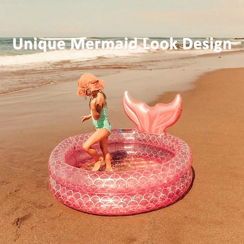 Inflatable Swimming Pool Mermaid Baby Round Pool Swimming Pools Above Ground - £21.44 GBP