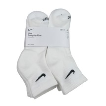 Nike Everyday Plus Cushioned Ankle Socks 6 Pack Men&#39;s 8-12 White NEW SX6899-100 - £21.49 GBP