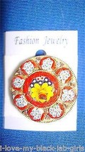 Jewelry #07 Vintage Micro Mosaic Floral Italian Pin/Brooch w/One Center Flower - £31.13 GBP