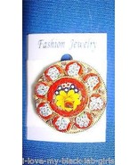 Jewelry #07 Vintage Micro Mosaic Floral Italian Pin/Brooch w/One Center ... - $54.30 CAD