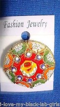 Jewelry #05 Vintage Micro Mosaic Floral Italian Pin/Brooch w/One Center Flower - £30.99 GBP