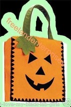 Halloween Orange Trick or Treat Pumpkin Face Halloween Tote ~NEW 8&quot;~ - £7.86 GBP
