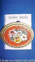Jewelry #02 Vintage Micro Mosaic Floral Italian Pin/Brooch with Four Flowers #02 - £39.21 GBP