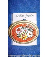 Jewelry #02 Vintage Micro Mosaic Floral Italian Pin/Brooch with Four Flo... - $67.88 CAD