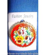 Jewelry #08 Vintage Micro Mosaic Floral Italian Pin/Brooch with Three Fl... - $81.47 CAD