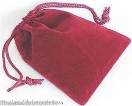 Jewelry Pouch Velour/Velvet type Pouch Lot of 5 Burgundy Color - $4.90