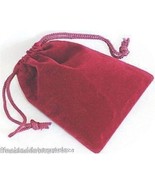 Jewelry Pouch Velour/Velvet type Pouch Lot of 5 Burgundy Color - $4.90