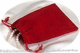 Jewelry Pouch Velour/Velvet type Pouch Lot of 5 Red Color - $4.90