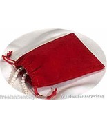 Jewelry Pouch Velour/Velvet type Pouch Lot of 5 Red Color - $4.90