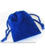 Jewelry Pouch Velour/Velvet type Pouch Lot of 5 Blue Color - $4.90