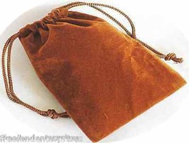Jewelry Pouch Velour/Velvet type Pouch Lot of 5 Gold/Copper Color - £3.85 GBP
