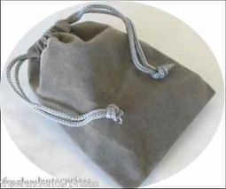 Jewelry Pouch Velour/Velvet type Pouch Lot of 5 Grey Color - £3.90 GBP