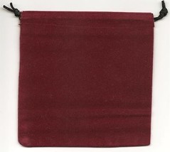 Jewelry Pouches Velour/Velvet type Pouch-Lot of 5 Burgundy Color-Size: 5 1/4&quot; Sq - £5.41 GBP