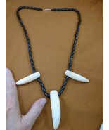 G157-25 up to 3-1/2&quot; HUGE GATOR T**TH water buffalo 30&quot; Necklace Alligat... - $349.27 CAD