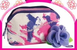 Make Up Naturals Canvas Make-Up Toiletry Bag &amp; Sponge NEW - $10.84