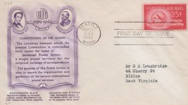 ZAYIX US C44-12 Fulton Stamp Co FDC 25c UPU anniversary air mail USFM102... - £4.74 GBP