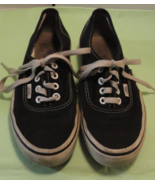 1989 CLSSIC RARE BLACK WHITE VANS SKATER CANVAS SHOES MENS SIZE 5 WOMENS... - $32.50 CAD