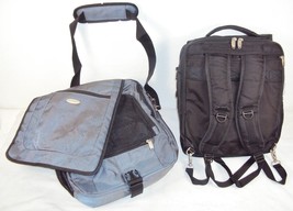 Backpack Messenger Bag ~ Black or Grey ~ Vertical 4-Way Carrying System ~ LV201 - £11.92 GBP