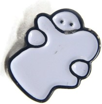 Hiding Ghost Lapel Pin Vintage White Plastic - £7.78 GBP