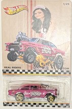 CUSTOM &#39;55 Chevy Bel Air Gasser Hot Wheels Candy Striper Girl Series  w/RR - $91.41