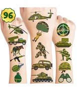 96 PCS Military Camouflage Temporary Tattoos Theme Army Birthday Party D... - £19.76 GBP