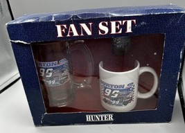 Sports Glassware Hunter Burton Nascar Fan Set Beer Glass Coffee Mug Shot Glass - $13.98