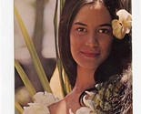 United Air Lines Magic of Hawaii Postcard Beautiful Girl Orchid Lei - £9.49 GBP
